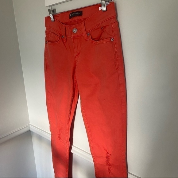 𝅺levi Skinny Orange Jeans Sz 25 - Picture 3 of 5